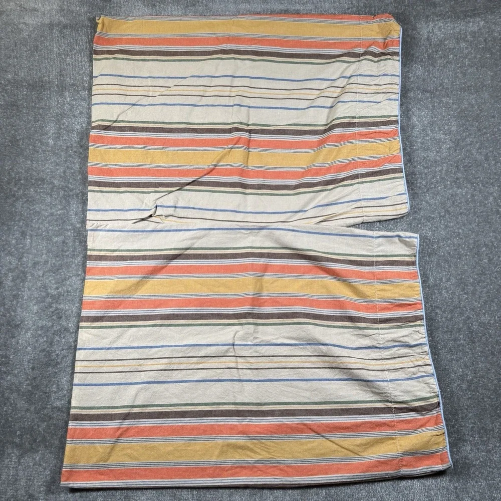 Tommy Hilfiger Pillowcases 2 Button Side Oxford Striped Earth Tones